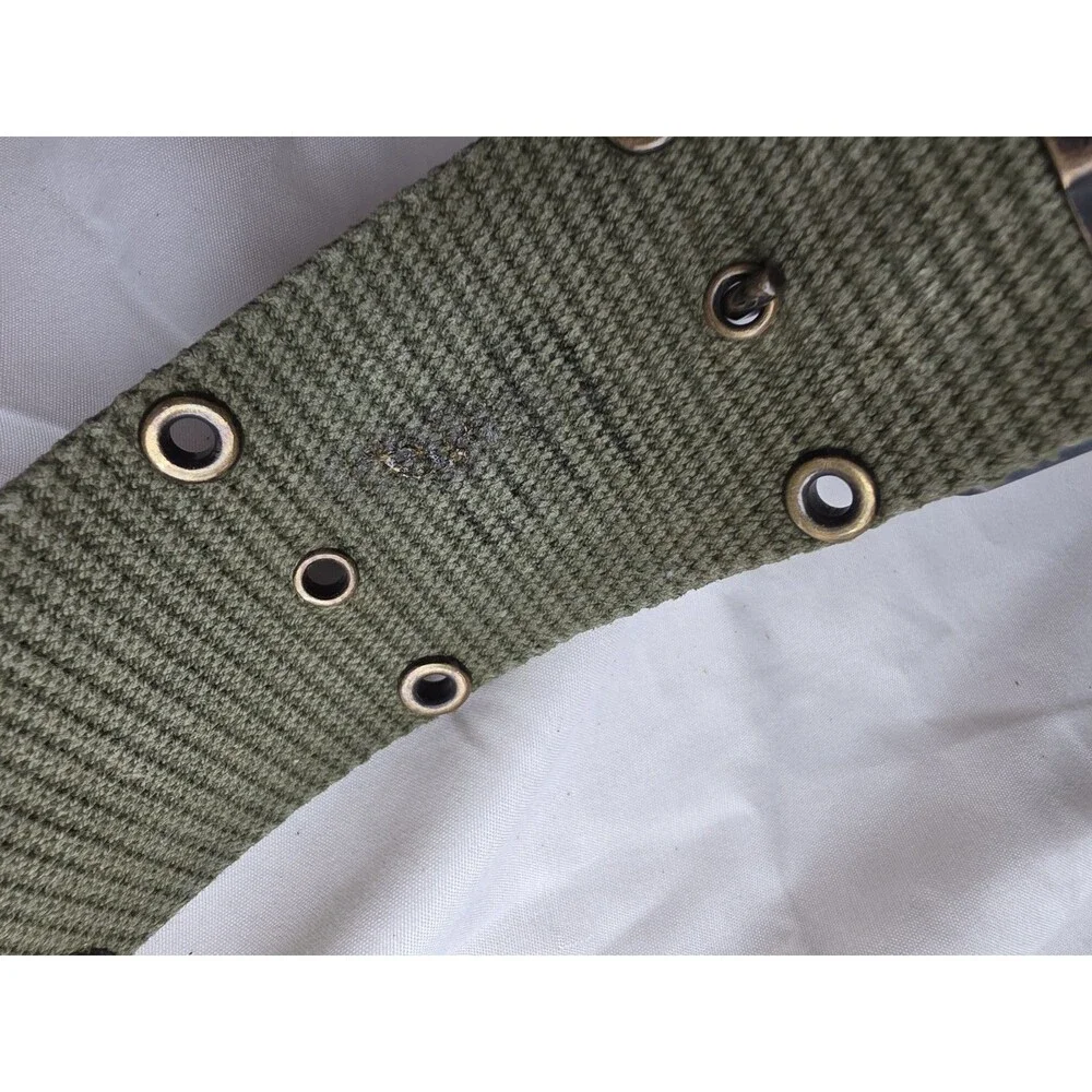 Lot of 2 U.S. Military Web Belts LC-2 ALICE & Vietnam Era Style OD Green Large